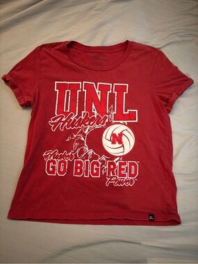 UNL Huskers Women's Red Graphic Tee - Go Big Red